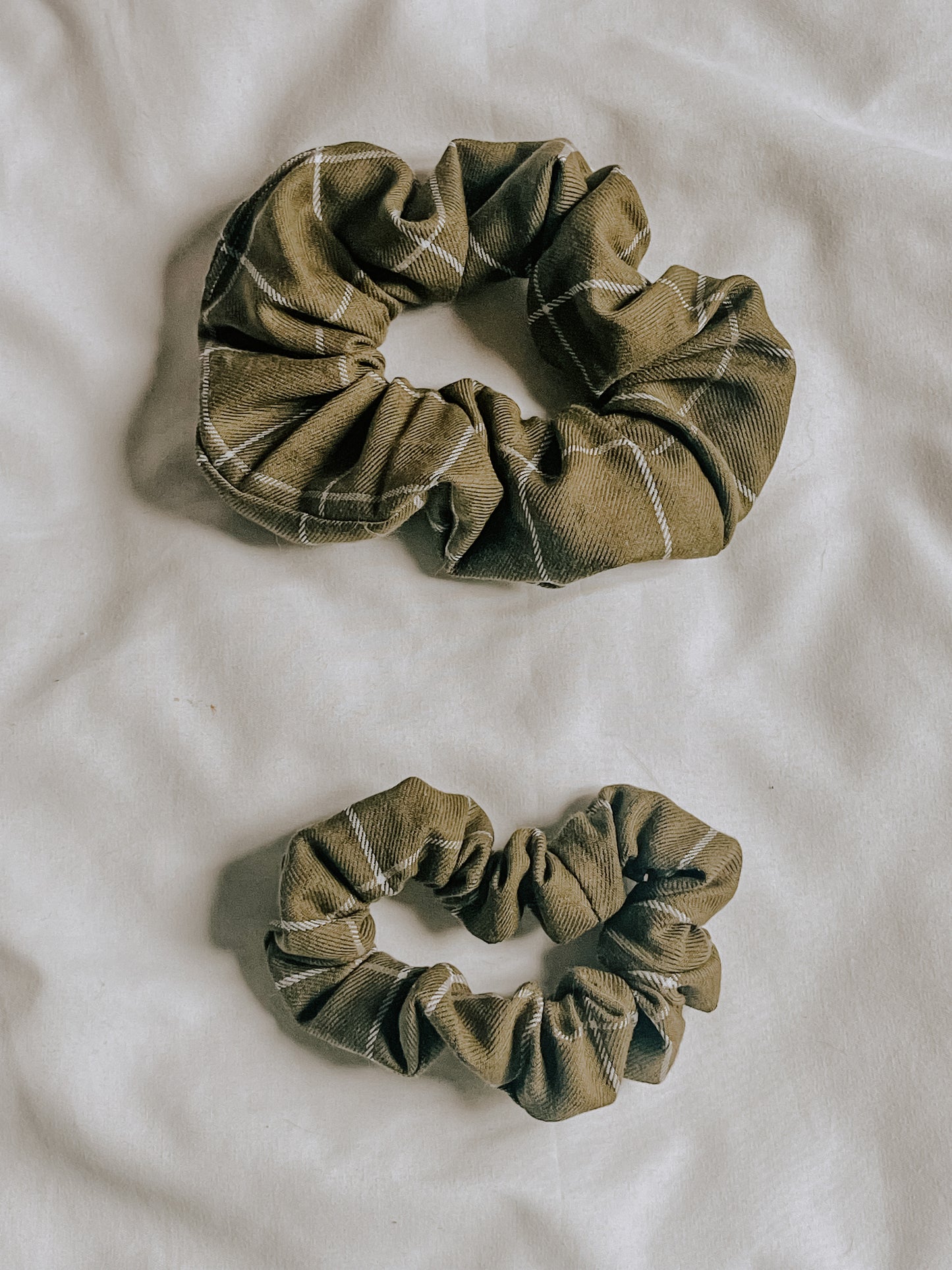 Cotton Scrunchie | Sage Plaid
