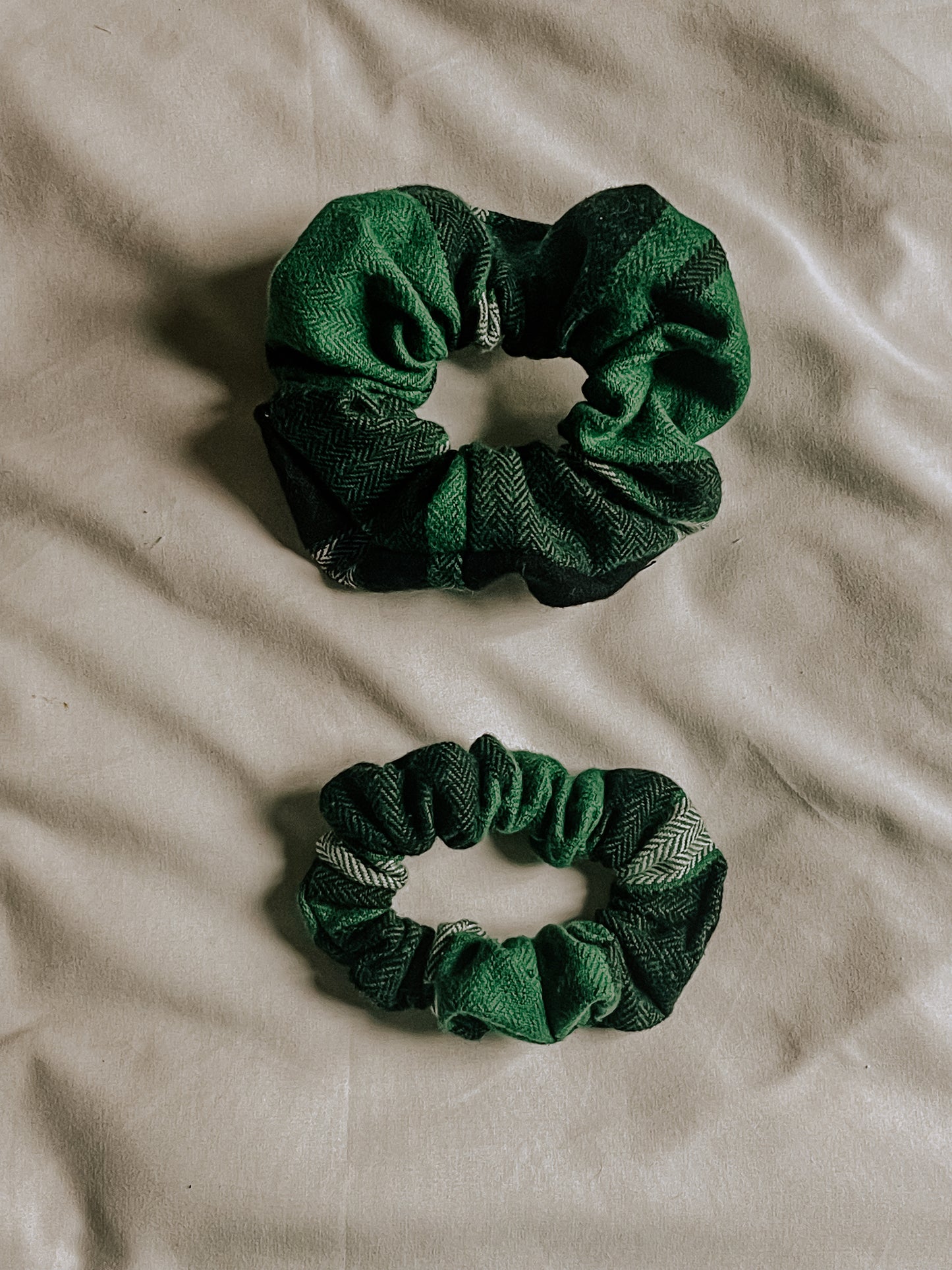 Cotton Scrunchie | Green Plaid