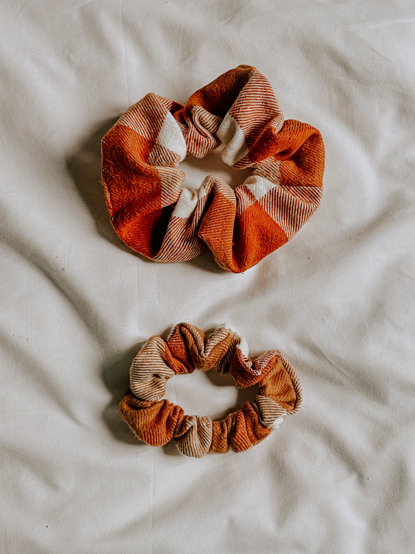 Cotton Scrunchie | Orange Check