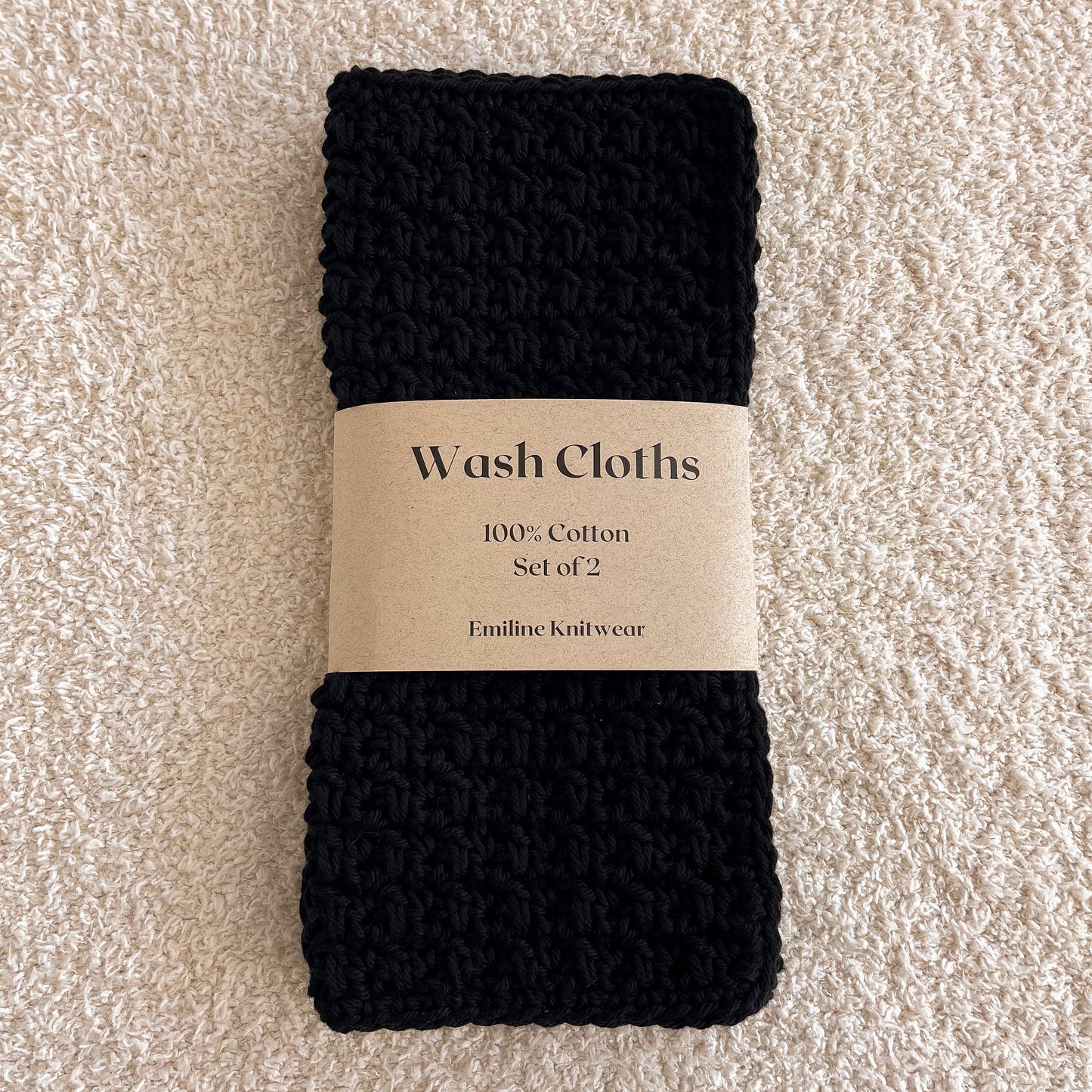 Basic Wash Cloth | Black