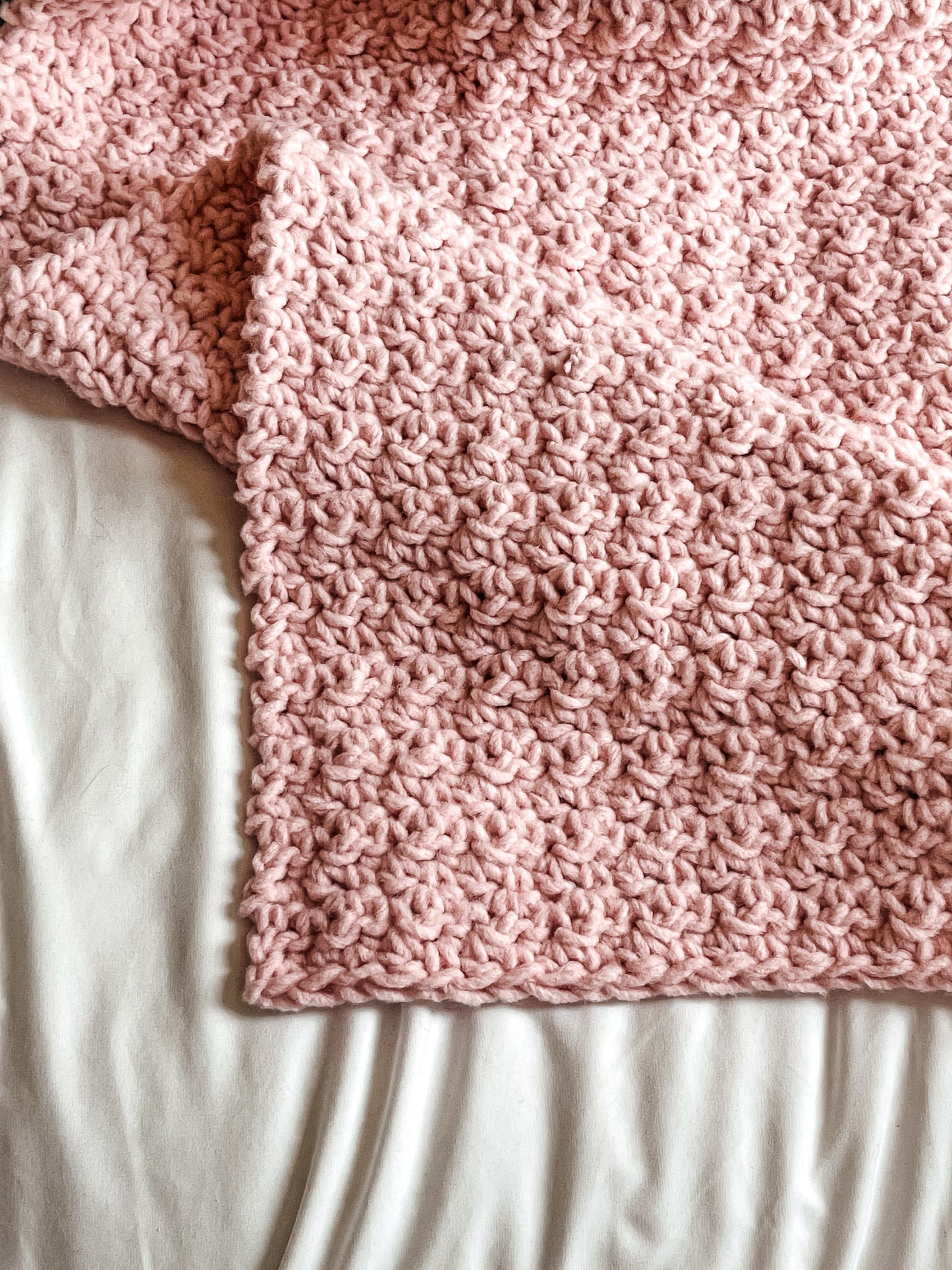 Crib Throw Baby Blanket | Light Pink