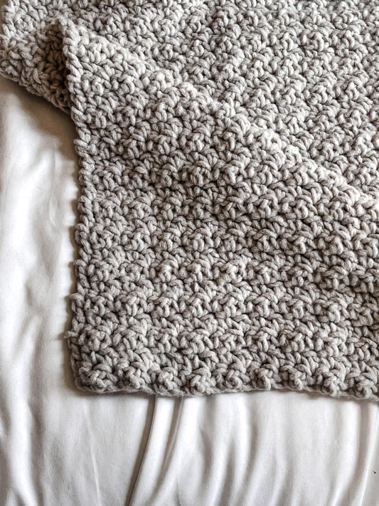 Crib Throw Baby Blanket | Light Grey