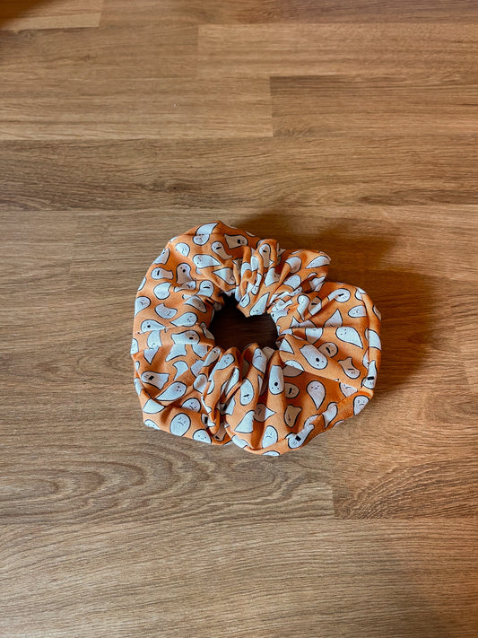 Halloween Scrunchie | Orange Ghosts