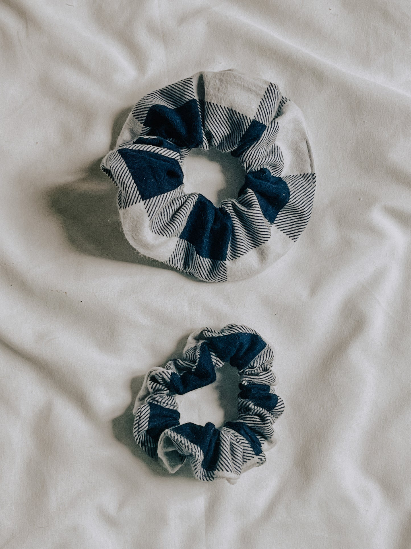 Cotton Scrunchie | Blue Check
