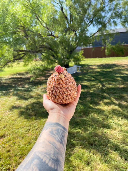 Plush Chicken | Brown and Orange