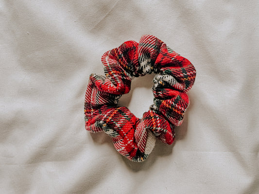 Cotton Scrunchie | Red and Green Plaid