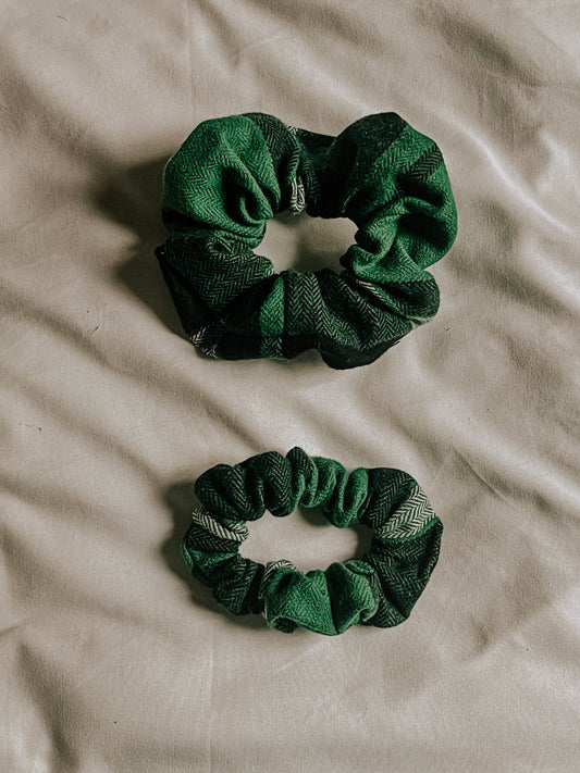 Cotton Scrunchie | Green Plaid