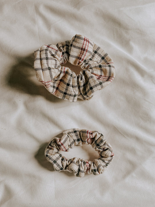 Cotton Scrunchie | Red and Black Plaid