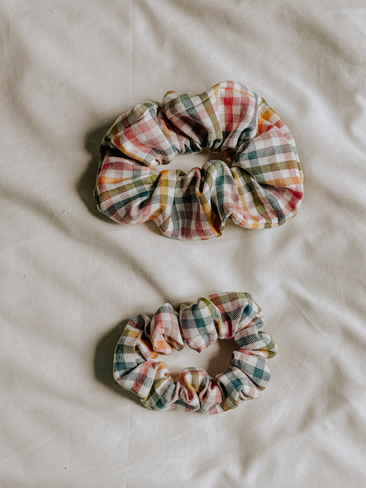 Cotton Scrunchie | Pastel Plaid