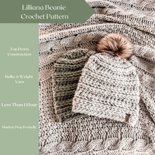 Crochet Pattern | Bulky Beanie | The Lilliana Beanie