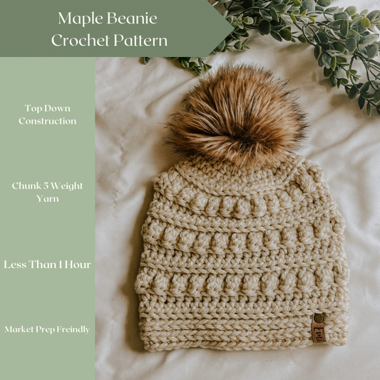 Crochet Pattern | Chunky Beanie | The Maple Beanie