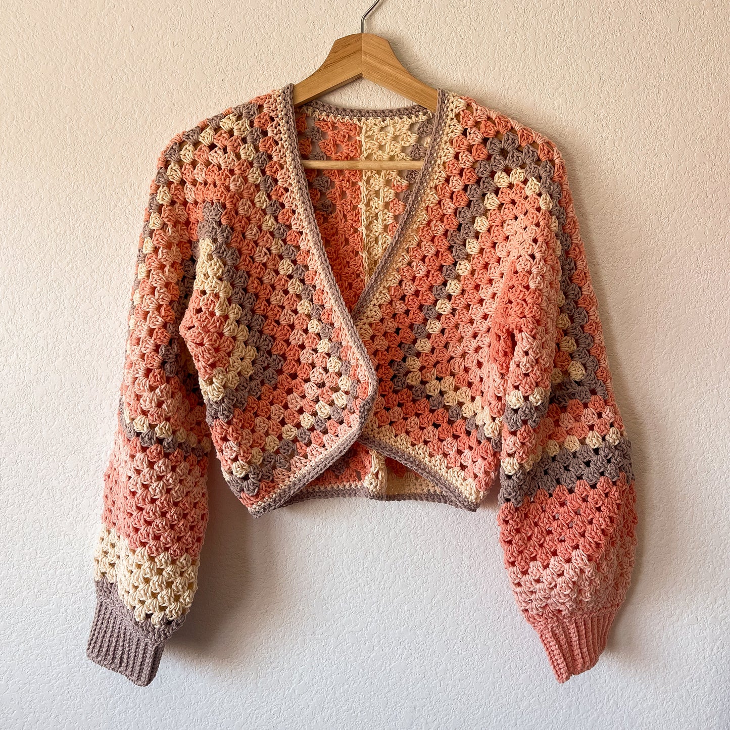 Hexagon Cardigan | Pink and Purple Small